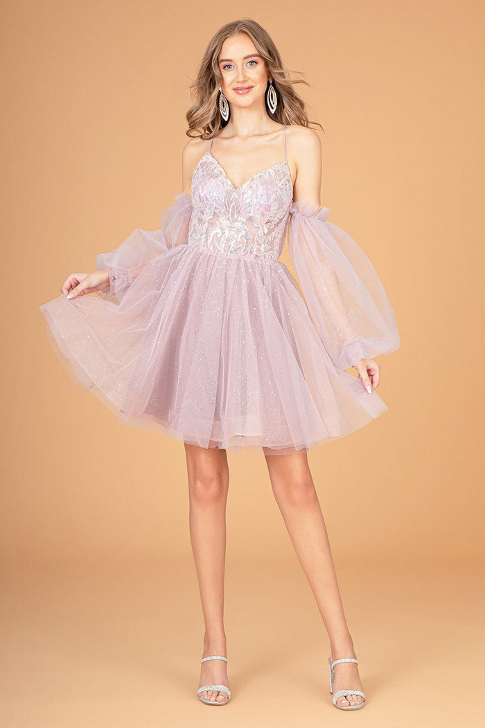 Homecoming Short Glitter Prom Short Dress - The Dress Outlet