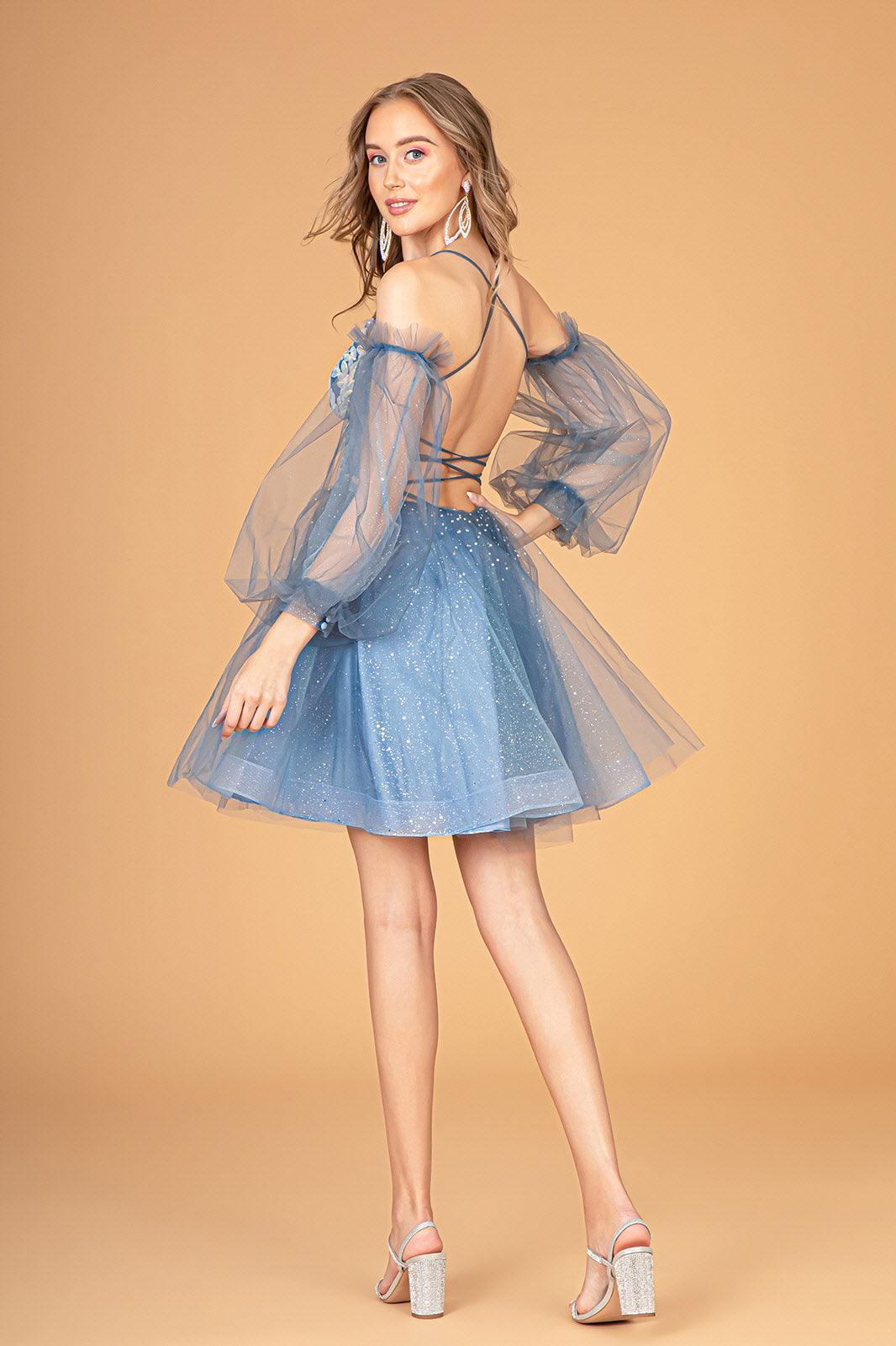 Champagne Homecoming Short Glitter Prom Short Dress