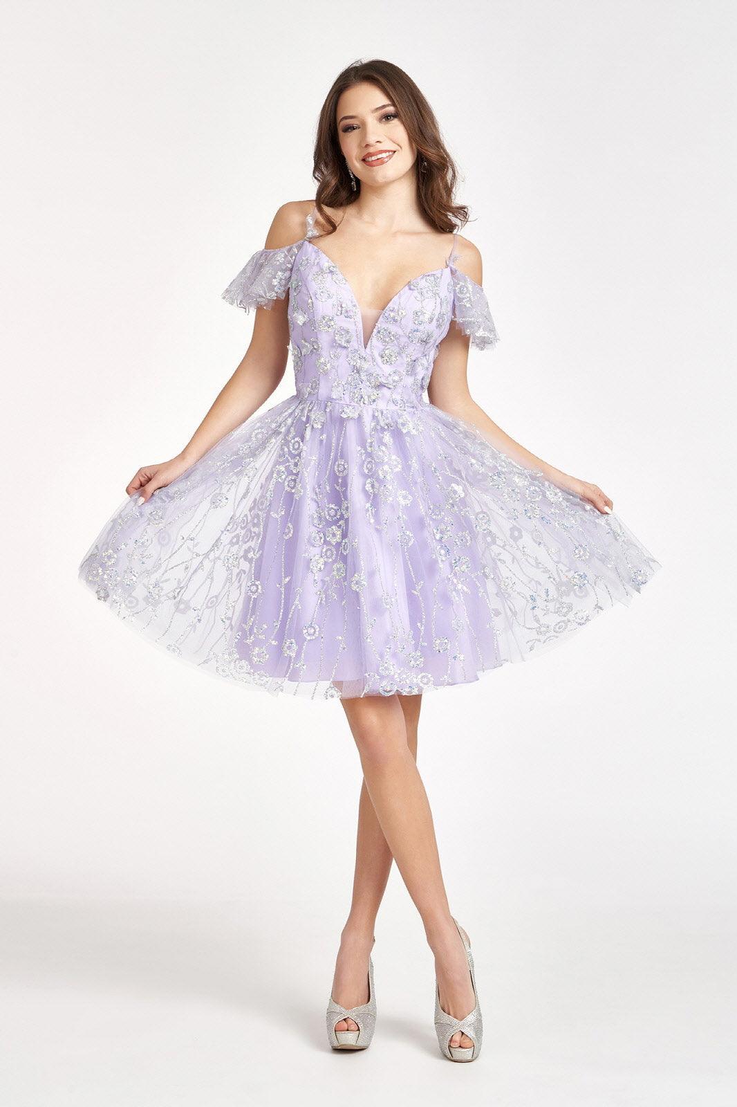 Homecoming Short Off Shoulder Mesh Cocktail Dress Sale - The Dress Outlet