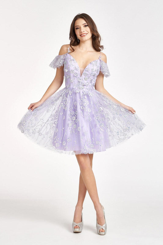 Homecoming Short Off Shoulder Mesh Cocktail Dress Sale - The Dress Outlet