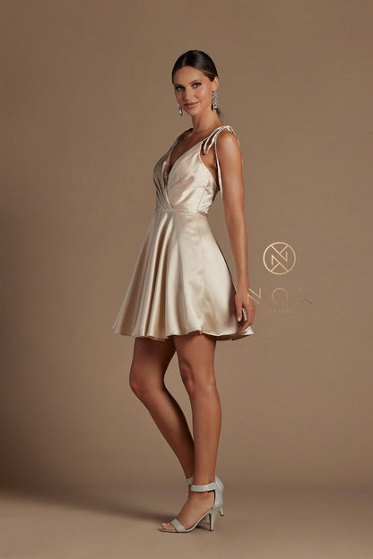 Homecoming Short Spaghetti Strap Cocktail Dress - The Dress Outlet