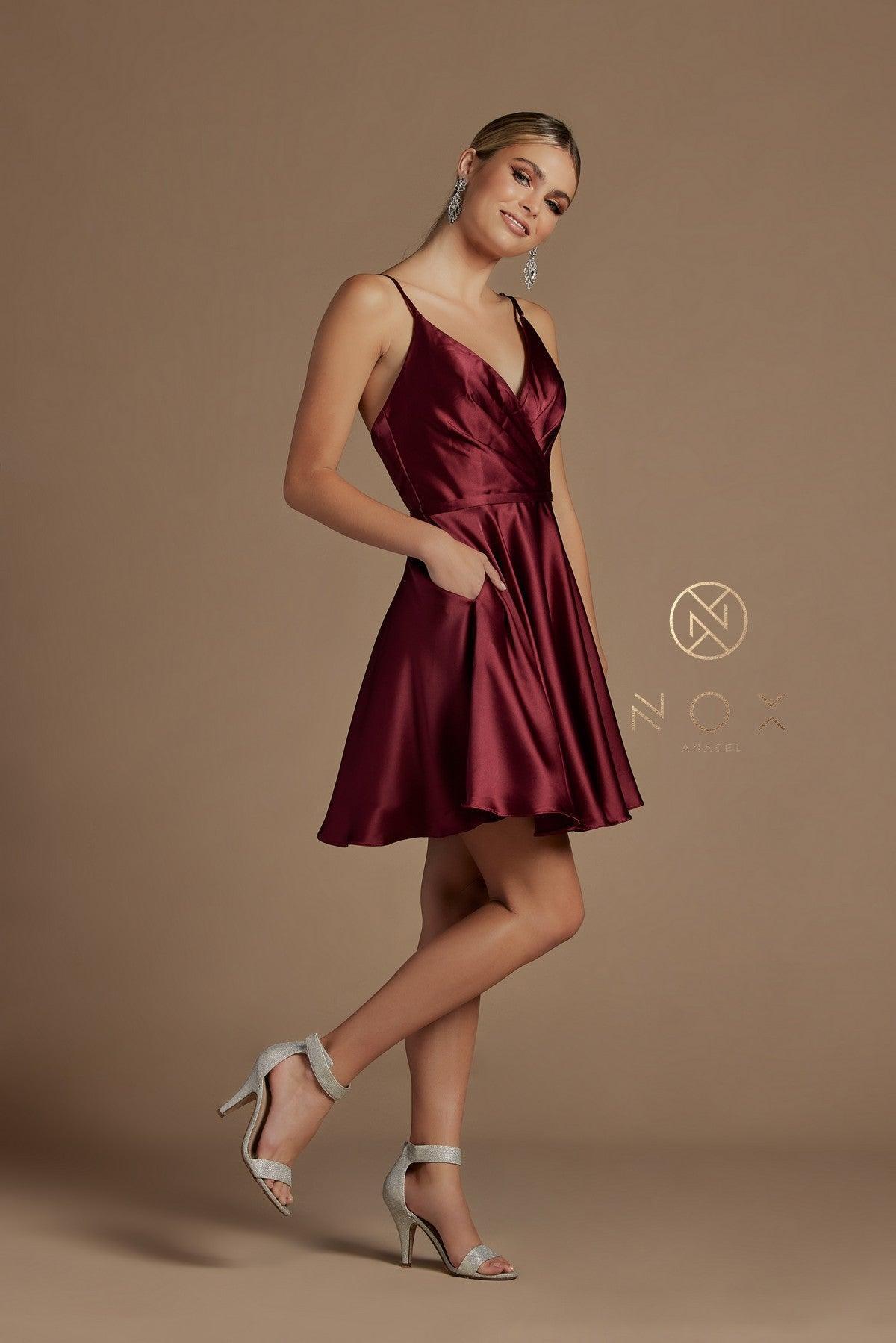 Homecoming Short Spaghetti Strap Cocktail Dress - The Dress Outlet