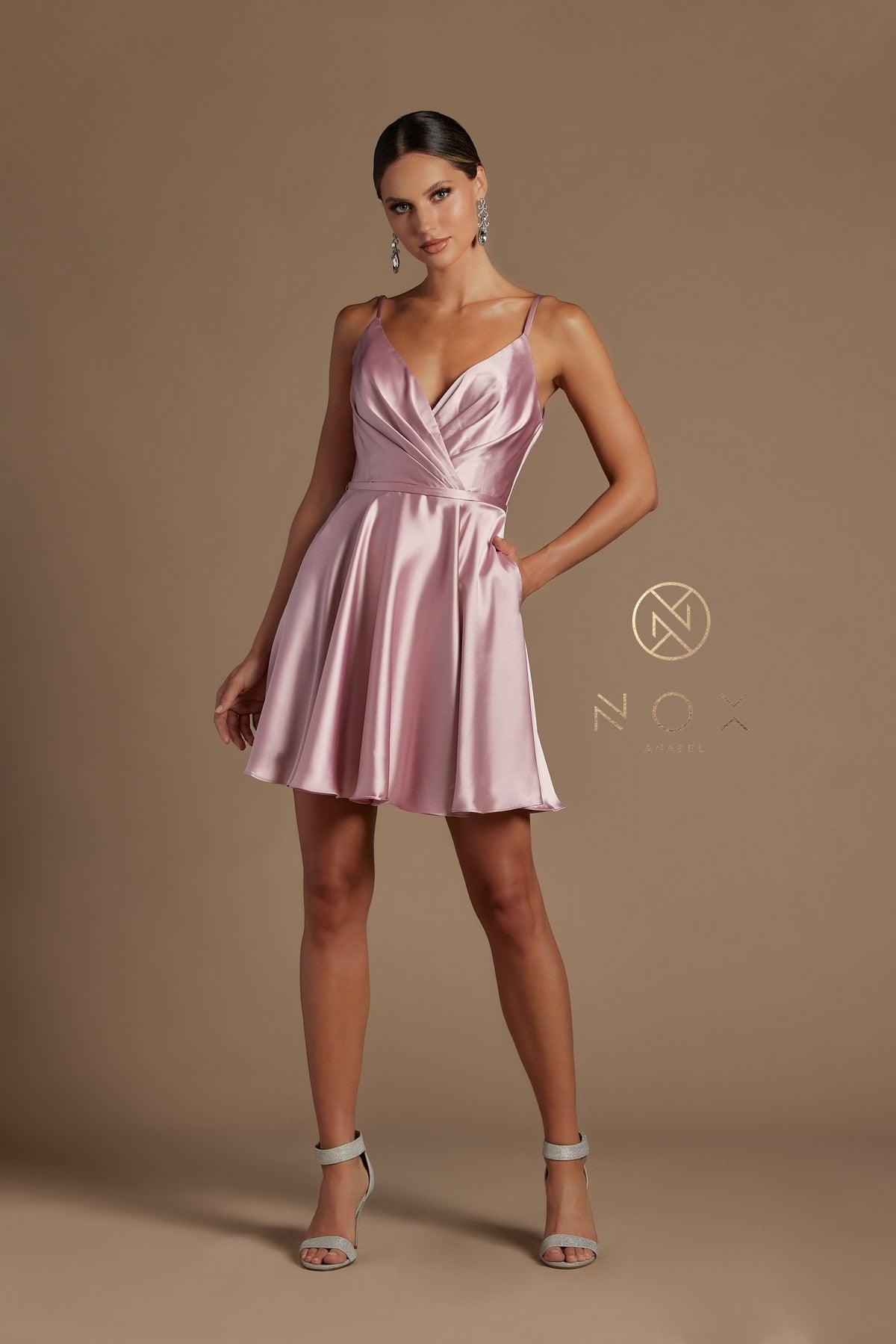 Homecoming Short Spaghetti Strap Cocktail Dress - The Dress Outlet