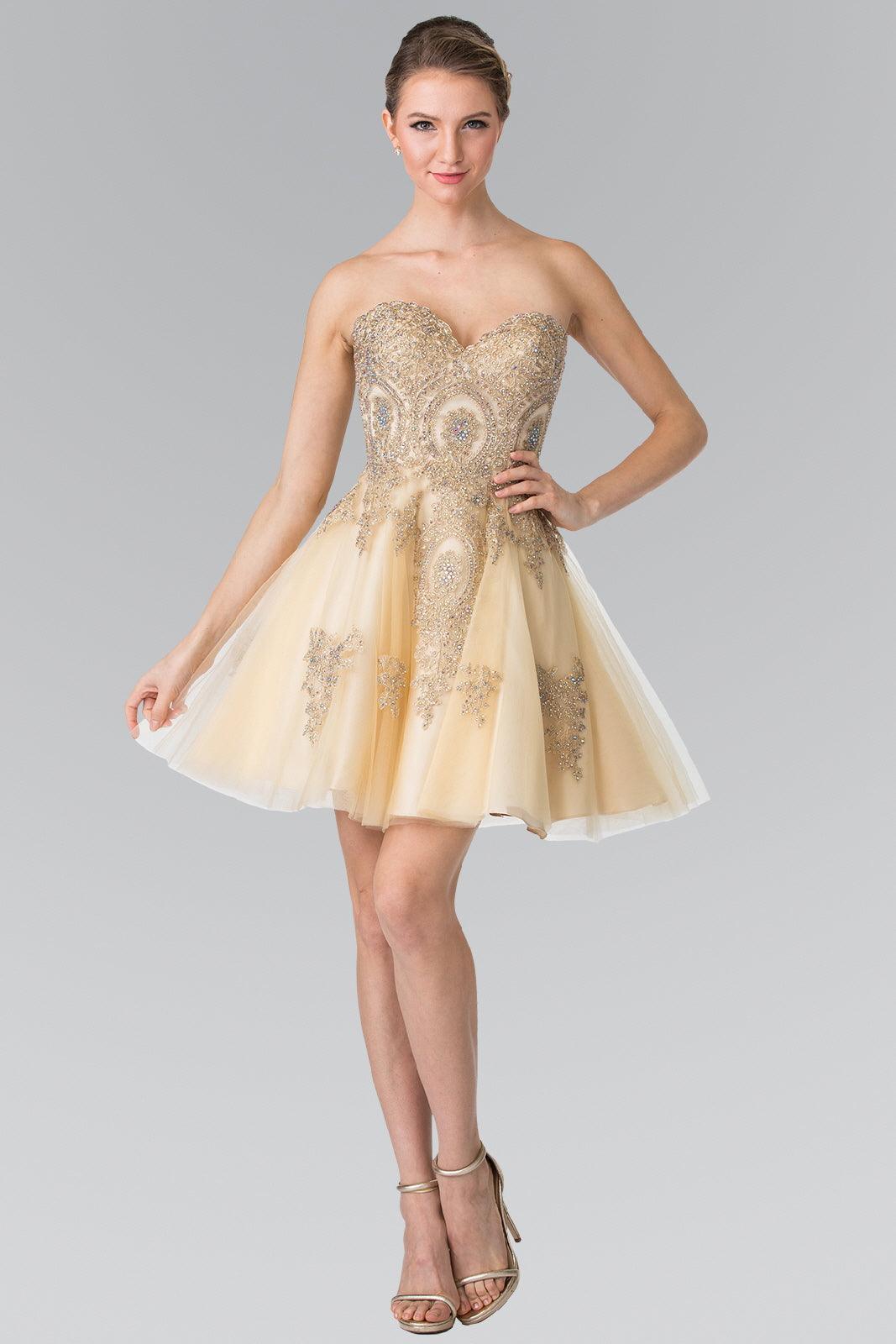 Homecoming Short Strapless Prom Cocktail Dress - The Dress Outlet