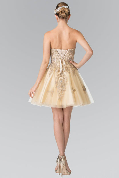Homecoming Short Strapless Prom Cocktail Dress - The Dress Outlet