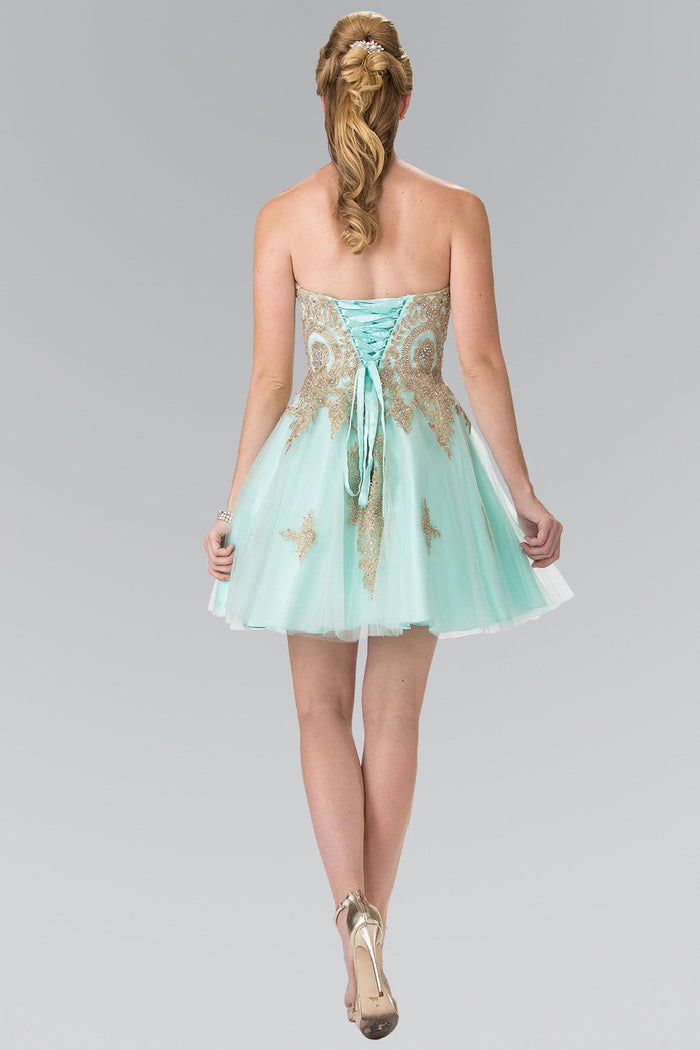 Homecoming Short Strapless Prom Cocktail Dress - The Dress Outlet