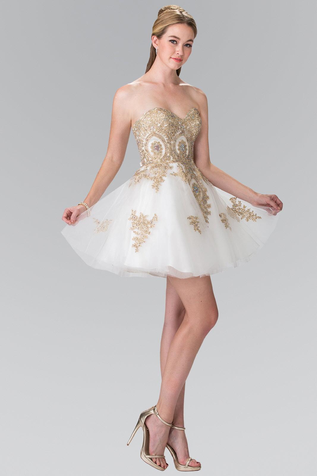 Homecoming Short Strapless Prom Cocktail Dress - The Dress Outlet