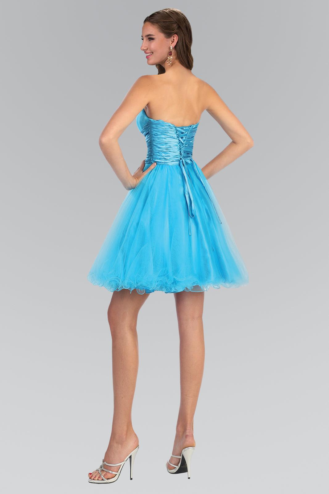 Homecoming Short Strapless Tulle Prom Dress - The Dress Outlet