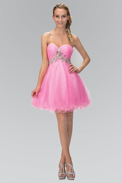 Homecoming Strapless Short Prom Dress - The Dress Outlet