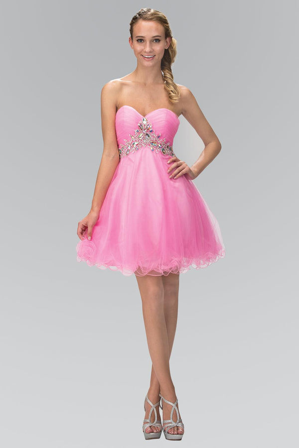 Homecoming Strapless Short Prom Dress