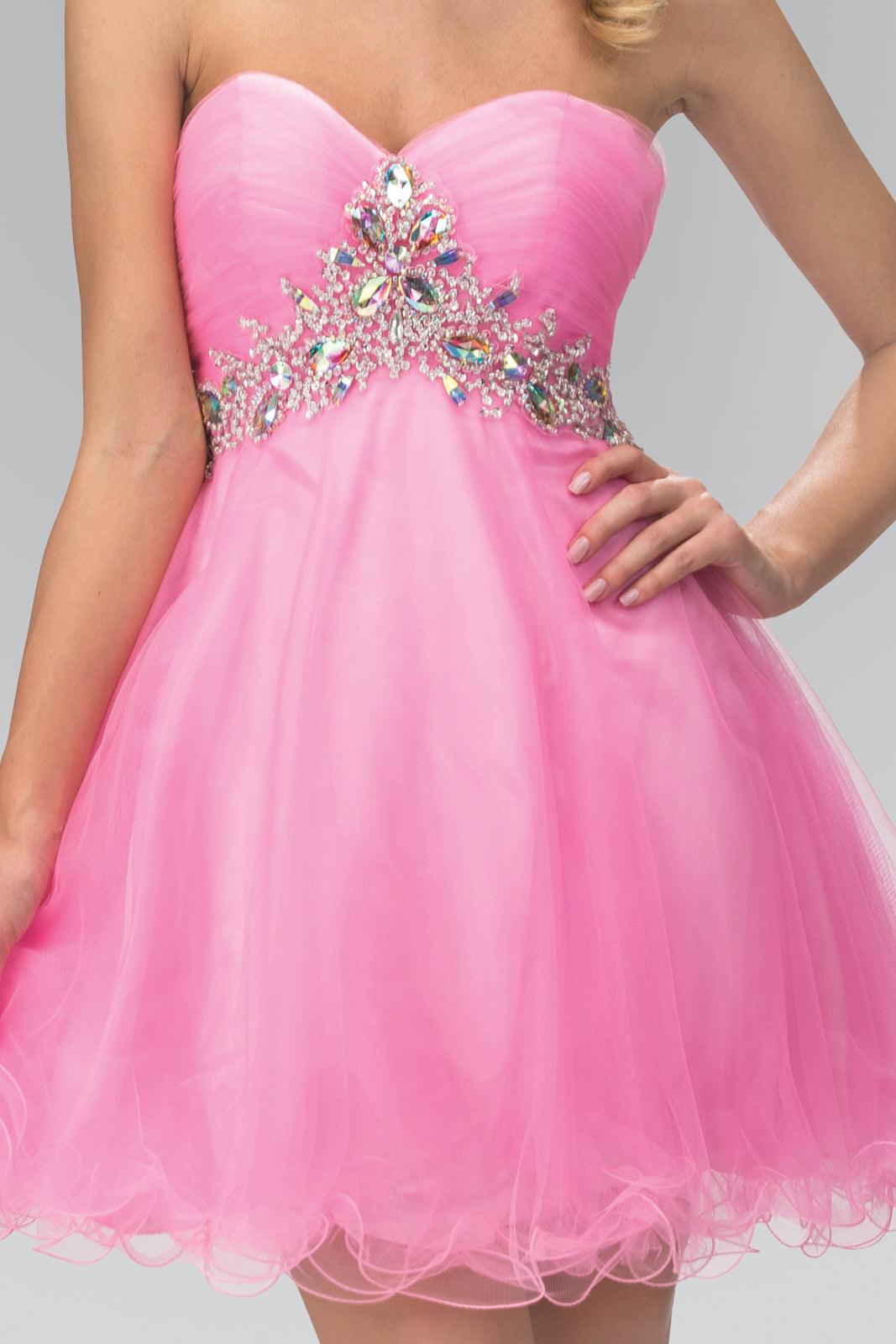 Homecoming Strapless Short Prom Dress - The Dress Outlet
