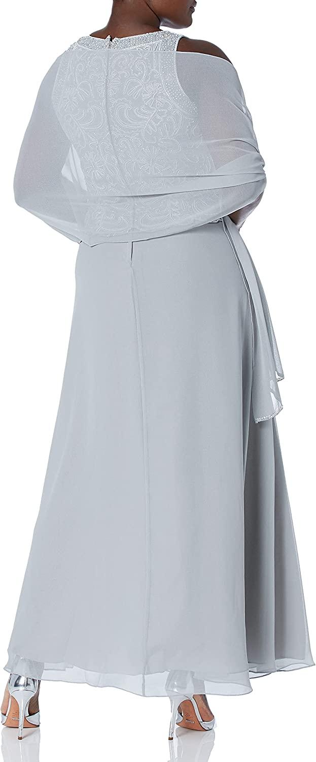 Silver J Kara Long Mother of the Bride Dress for $58.99 – The Dress Outlet