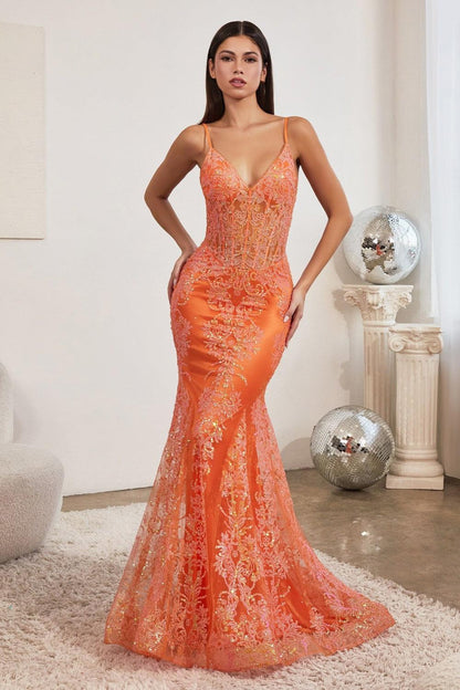 Sexy Formal Long Prom Dress Neon Orange