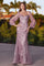 Long Fitted Embellished Prom Dress Mauve