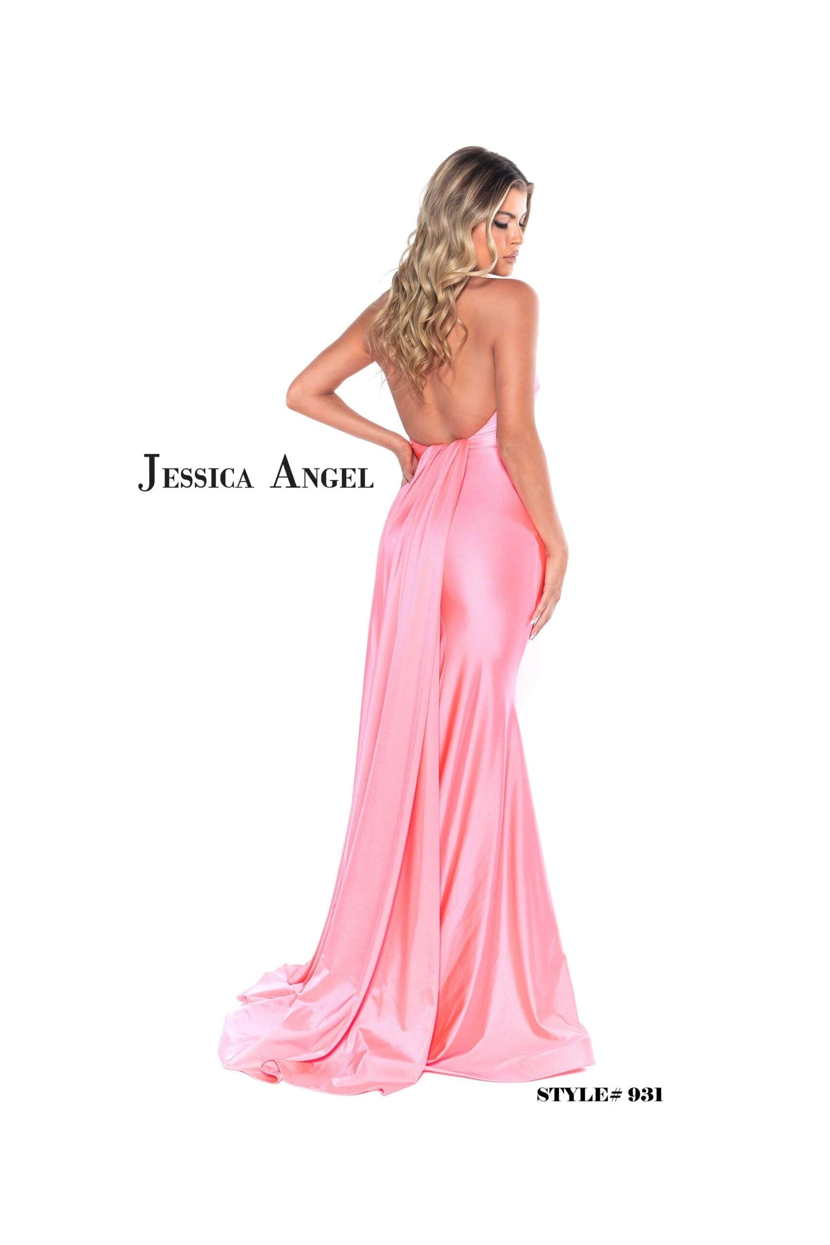 Jessica Angel Formal Halter Long Fitted Gown 931 - The Dress Outlet