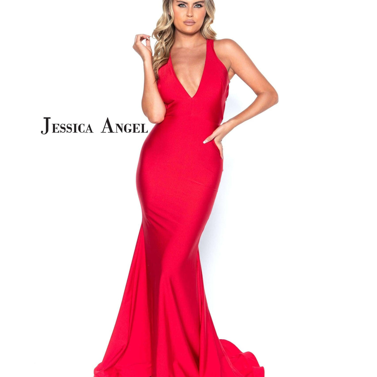 Jessica Angel Halter Long Formal Dress 846 - Blush / XS Jessica Angel Halter Long Formal Dress 846 - Blush / XS