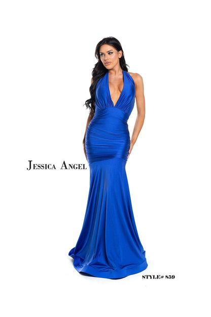 Jessica Angel Halter Long Formal Dress 859 - The Dress Outlet