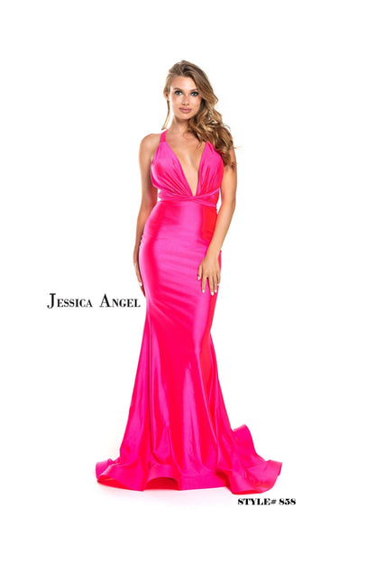 Jessica Angel Long Formal Fitted Dress 858 - The Dress Outlet