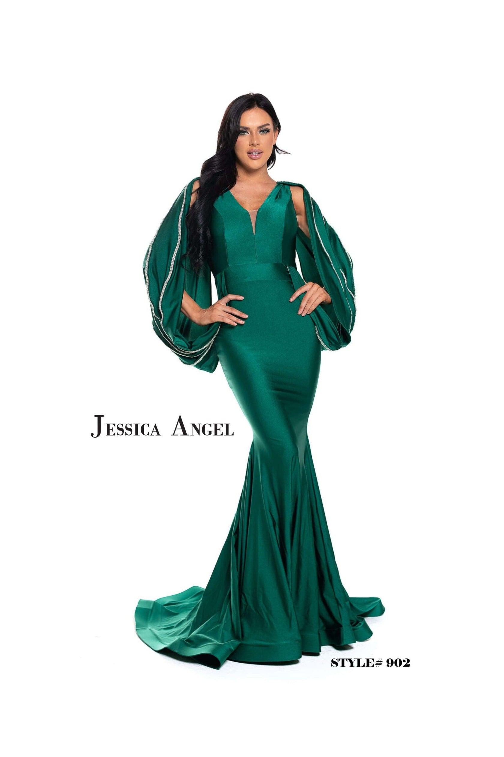 Serpent Jessica Angel Long Formal Fitted Evening Dress 902 for $544.99 – The Dress Outlet