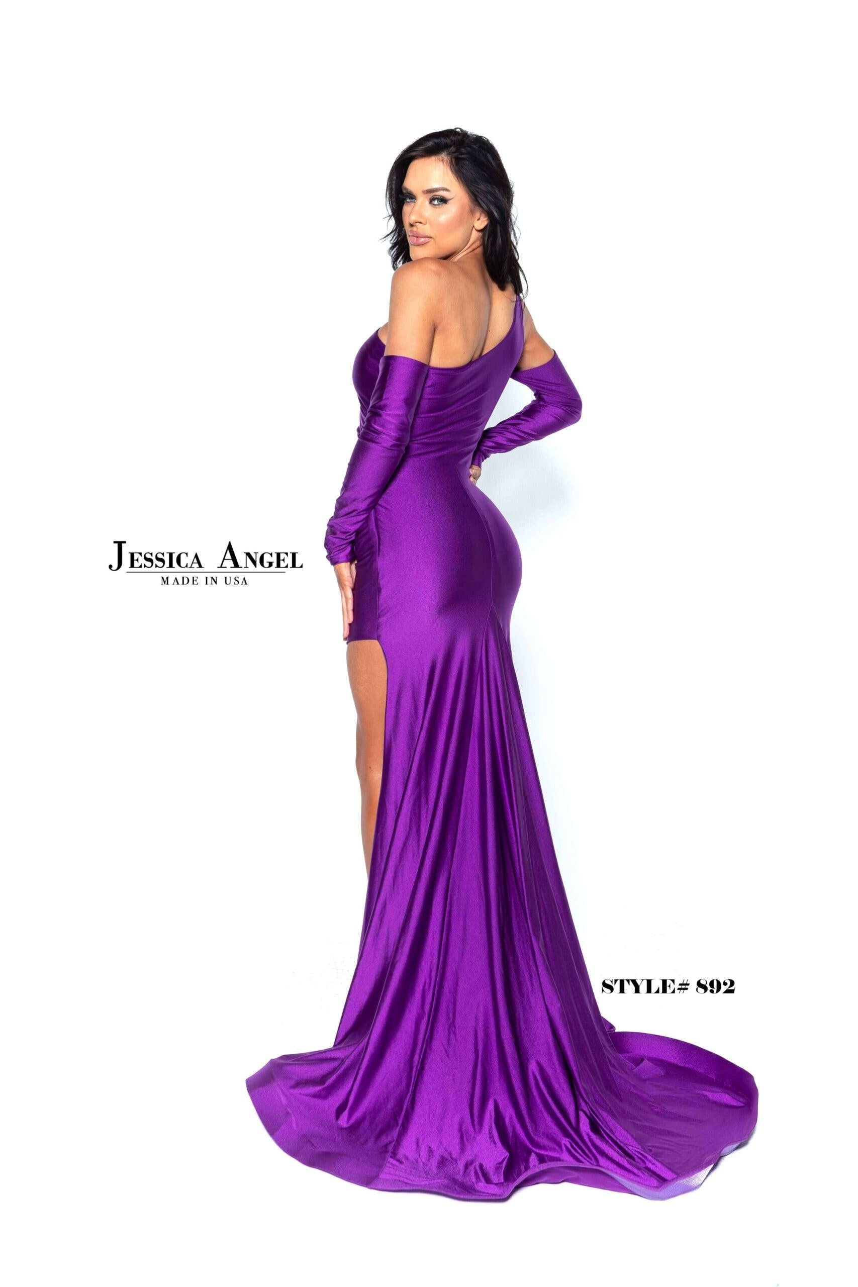 Jessica Angel Long Formal One Shoulder Prom Gown 892