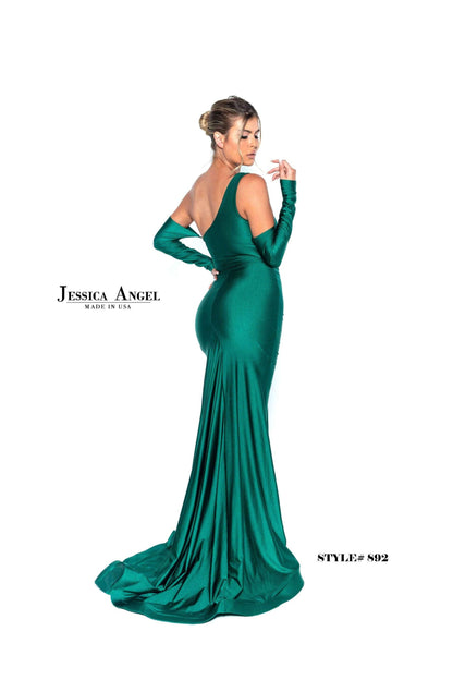 Jessica Angel Long Formal One Shoulder Prom Gown 892 - The Dress Outlet
