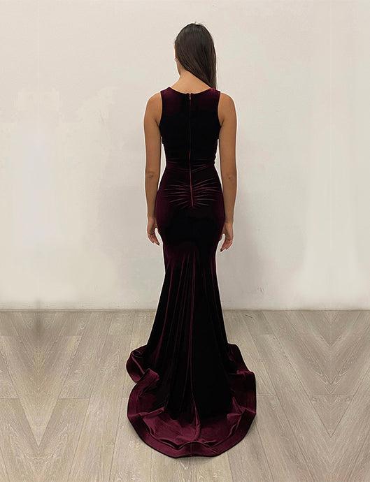 Jessica Angel Long Formal Sleeveless Velvet Gown 886 - The Dress Outlet