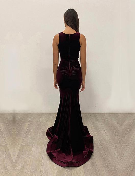 Jessica Angel Long Formal Sleeveless Velvet Gown 886