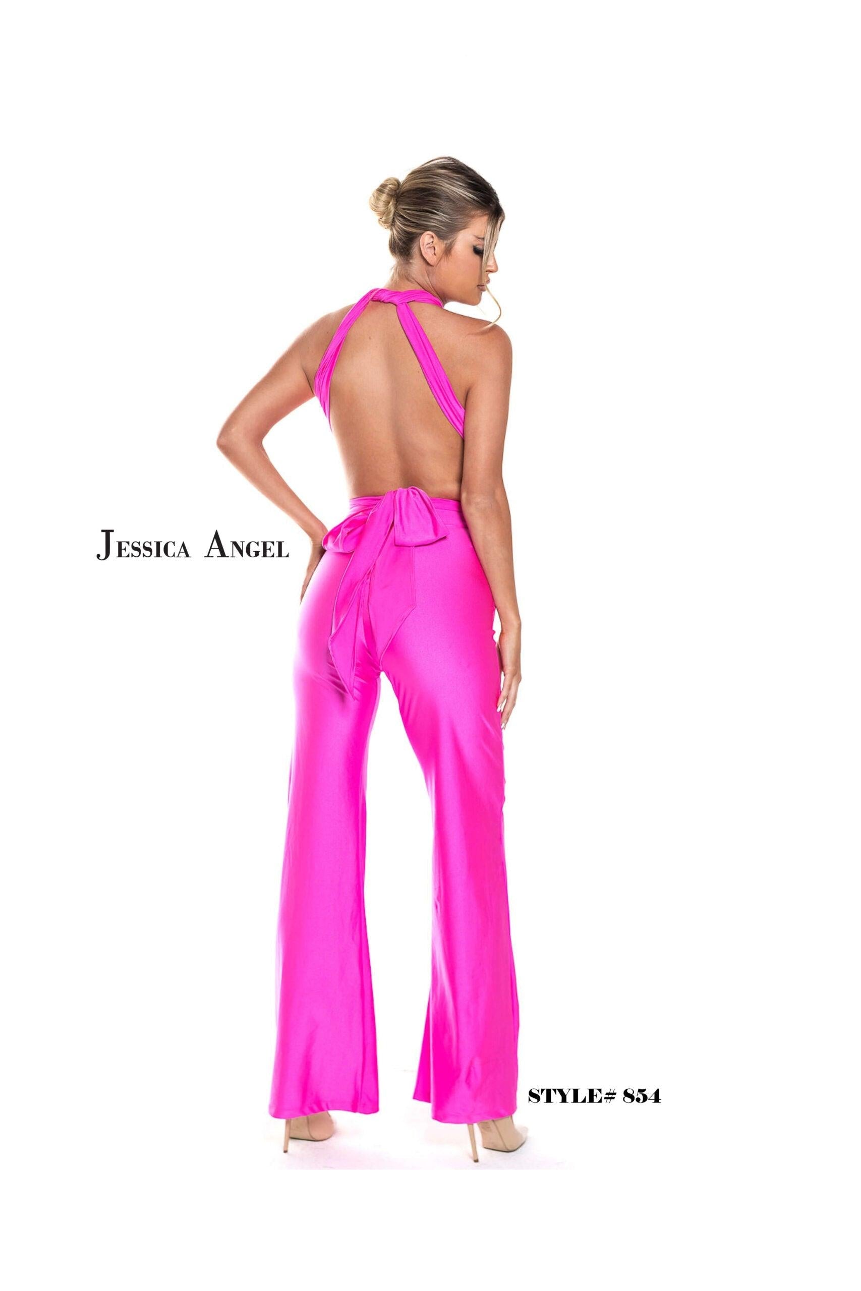 Jessica Angel Long Halter Formal Jumpsuit 854 - The Dress Outlet
