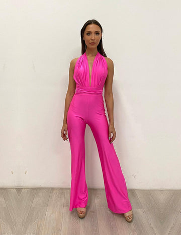 Size Pageant Sequined Pink Formal Jumpsuit On Queenly