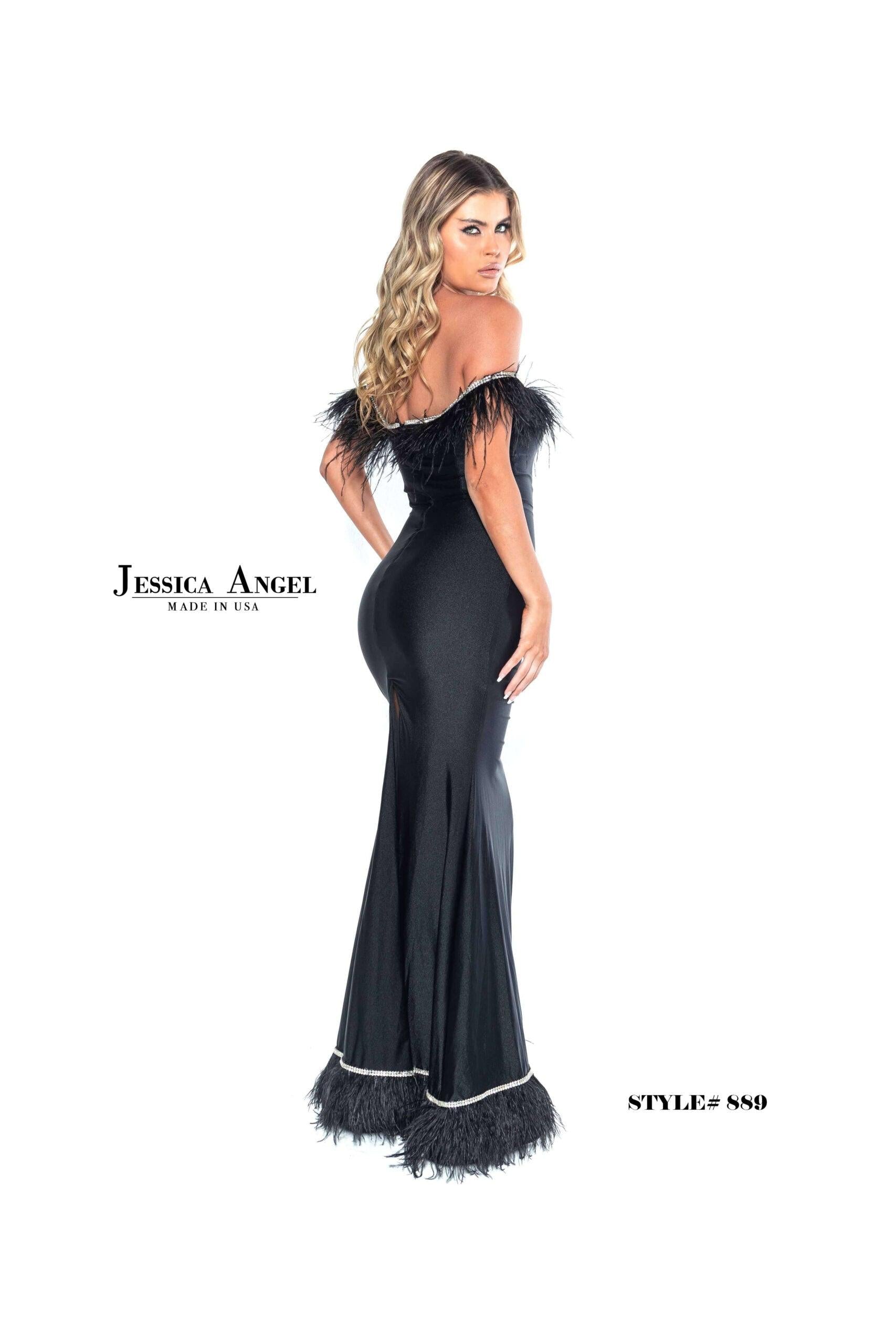 Jessica Angel Long Off Shoulder Formal Dress 889 - The Dress Outlet