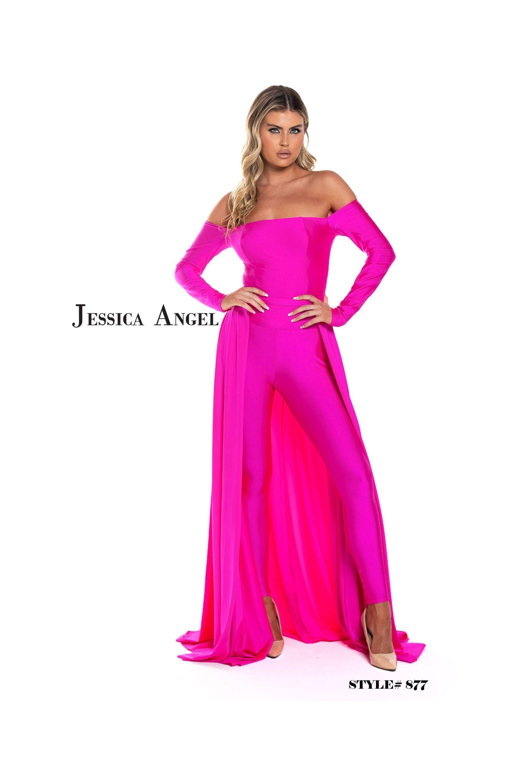 Jessica Angel Long Off Shoulder Formal Jumpsuit 877 - The Dress Outlet