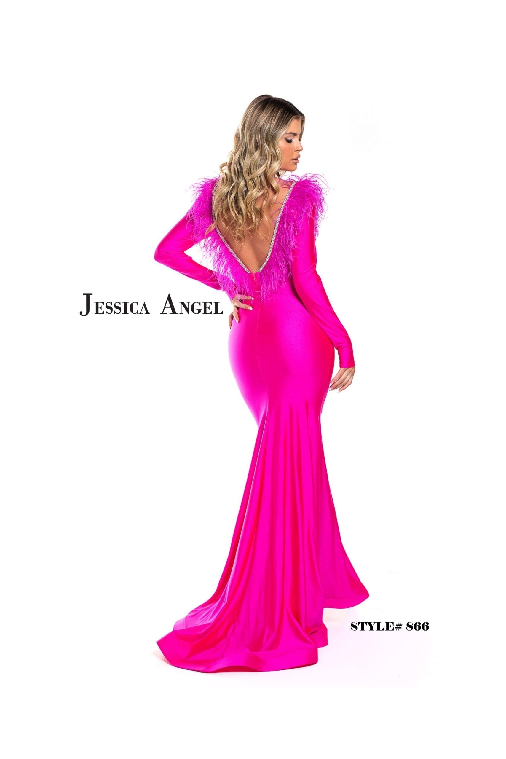 Jessica Angel Long Sleeve Fitted Formal Dress 866 - The Dress Outlet