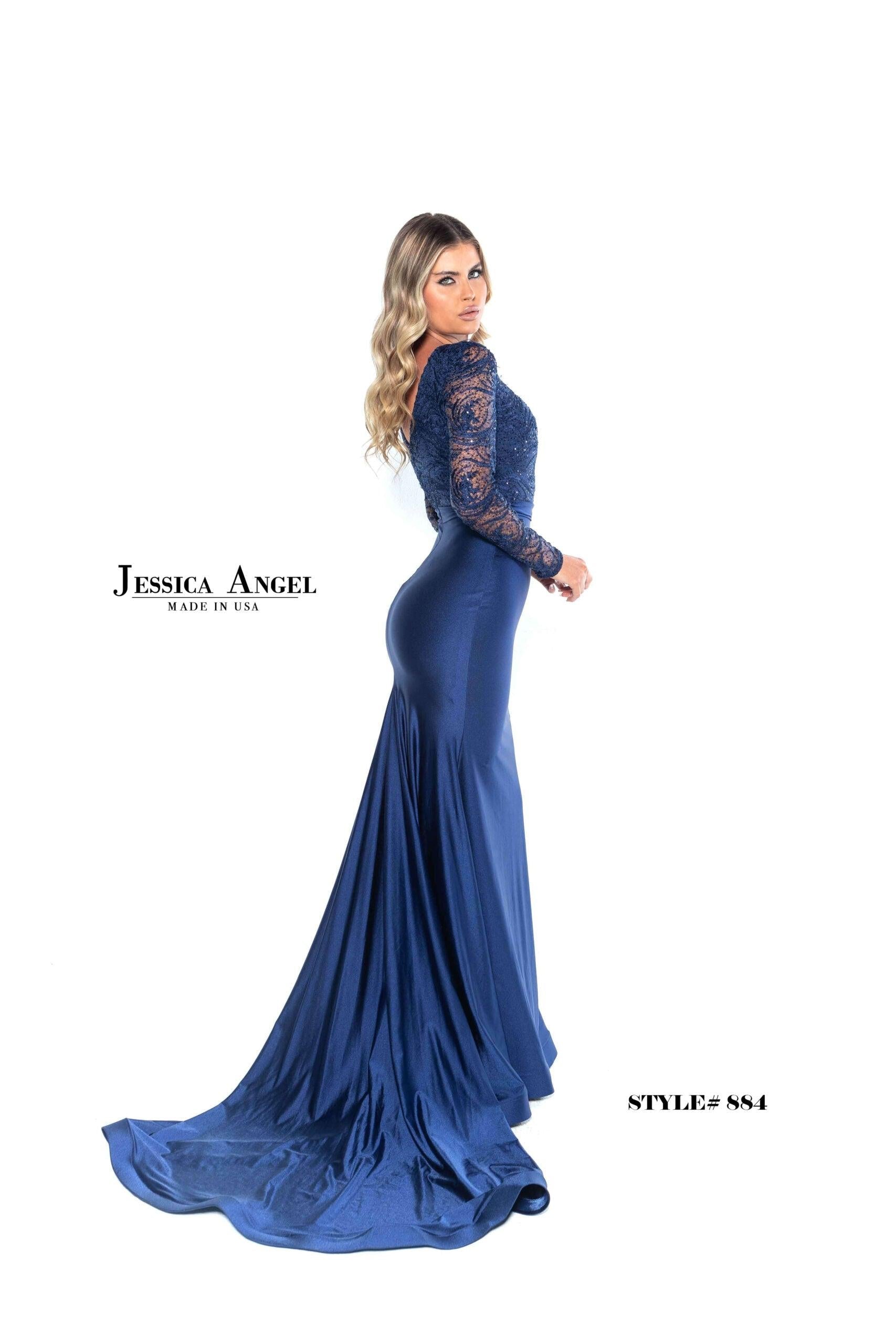 Jessica Angel Long Sleeve Fitted Formal Dress 884