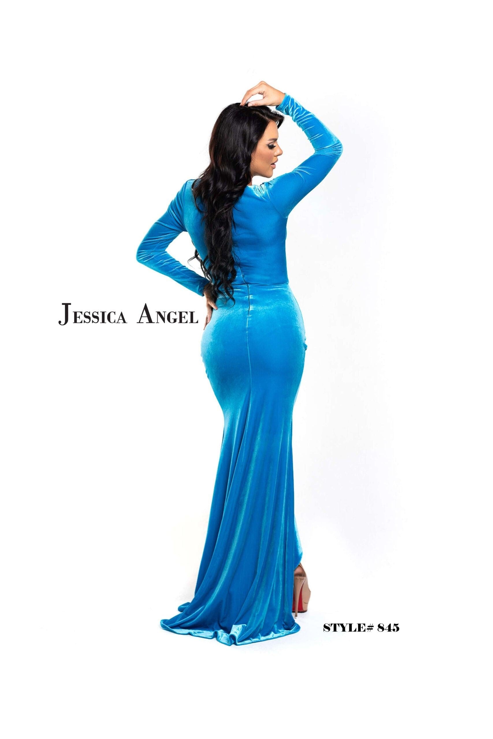 Jessica Angel Long Sleeveless Formal Velvet Gown 845