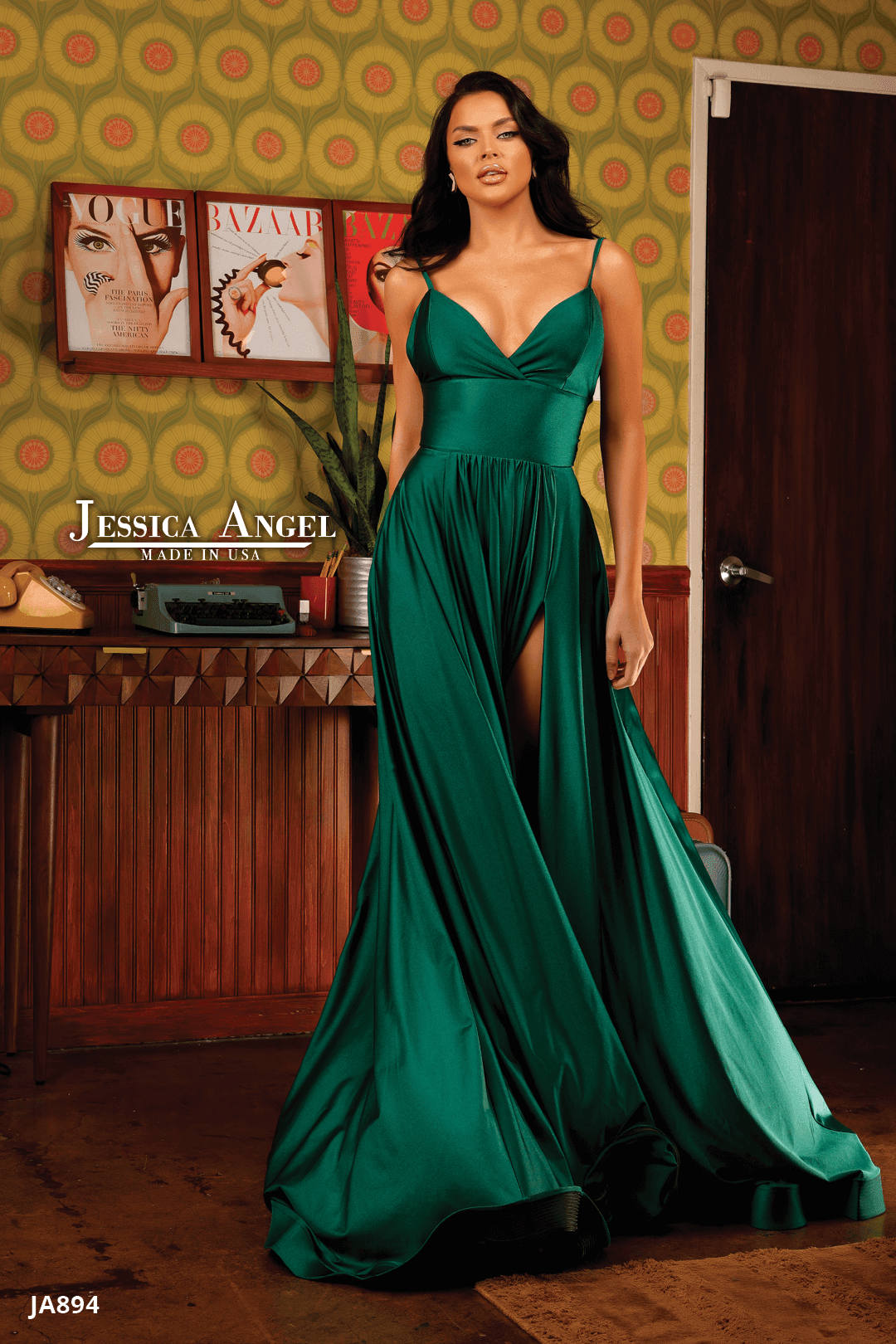 Jessica Angel Long Spaghetti Strap Prom Dress 894