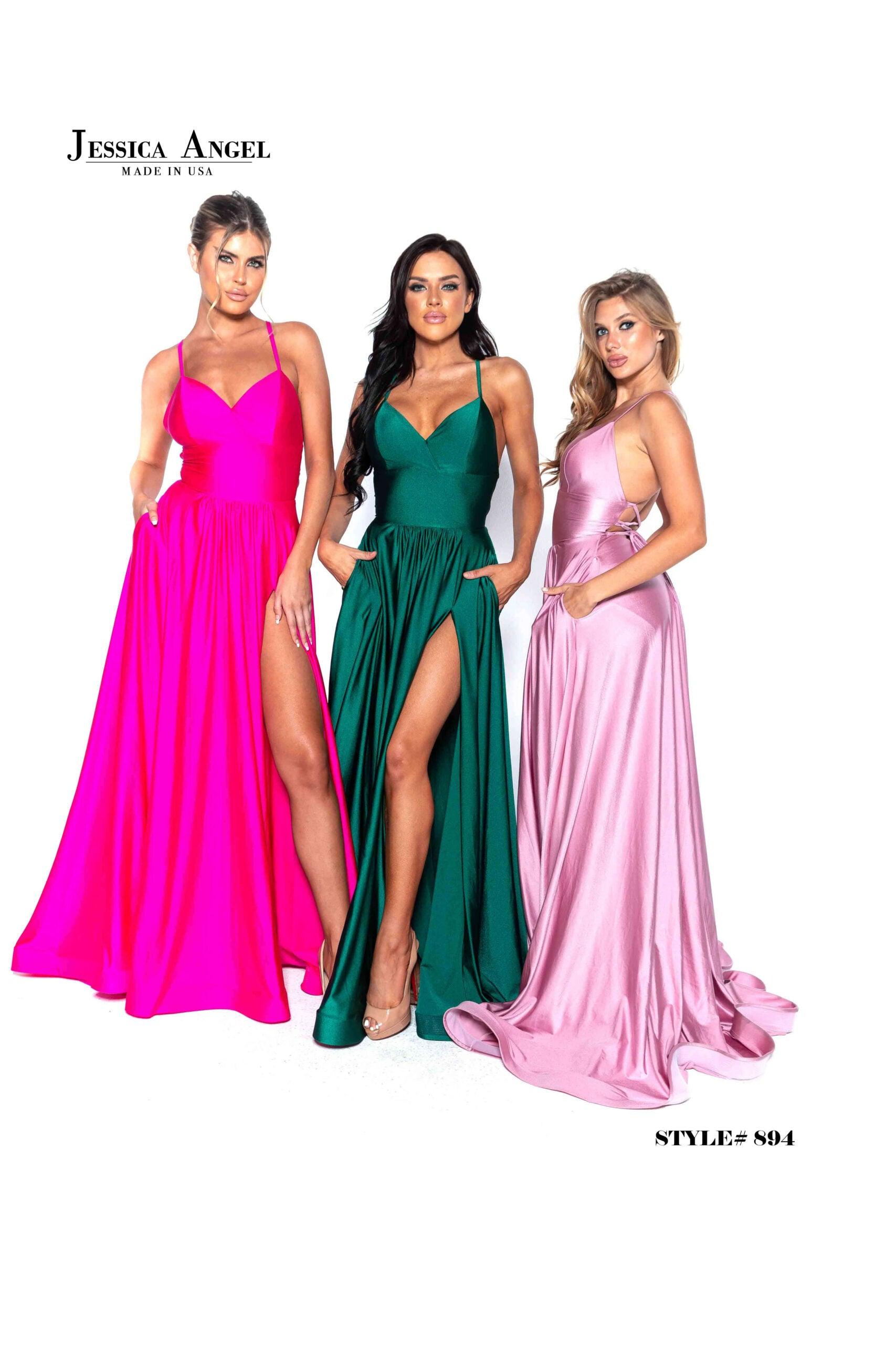 Jessica Angel Long Spaghetti Strap Prom Dress 894