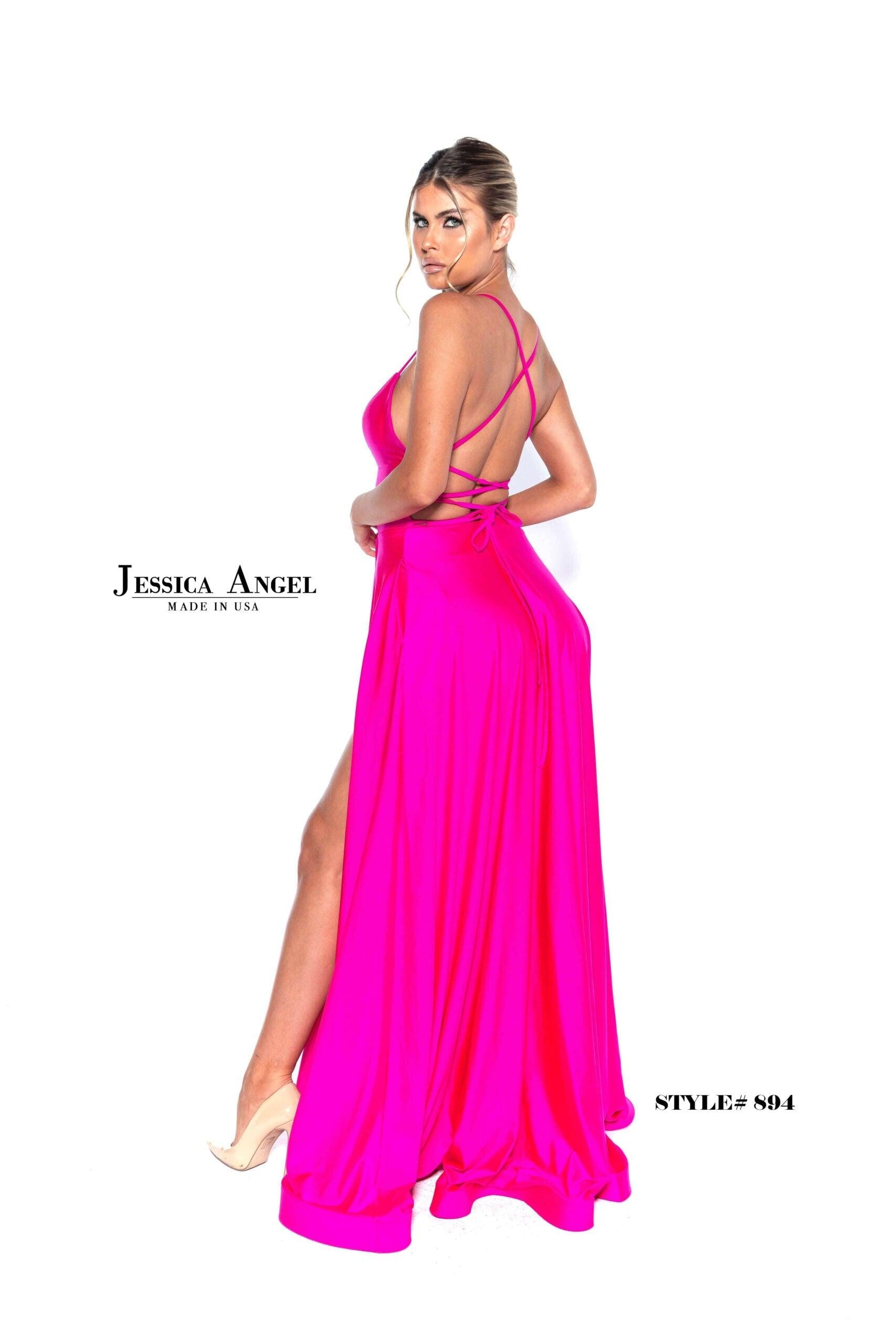Jessica Angel Long Spaghetti Strap Prom Dress 894
