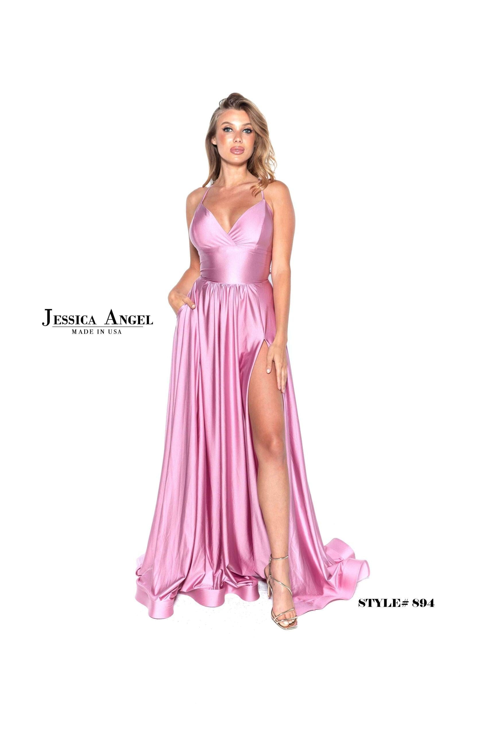 Jessica Angel Long Spaghetti Strap Prom Dress 894