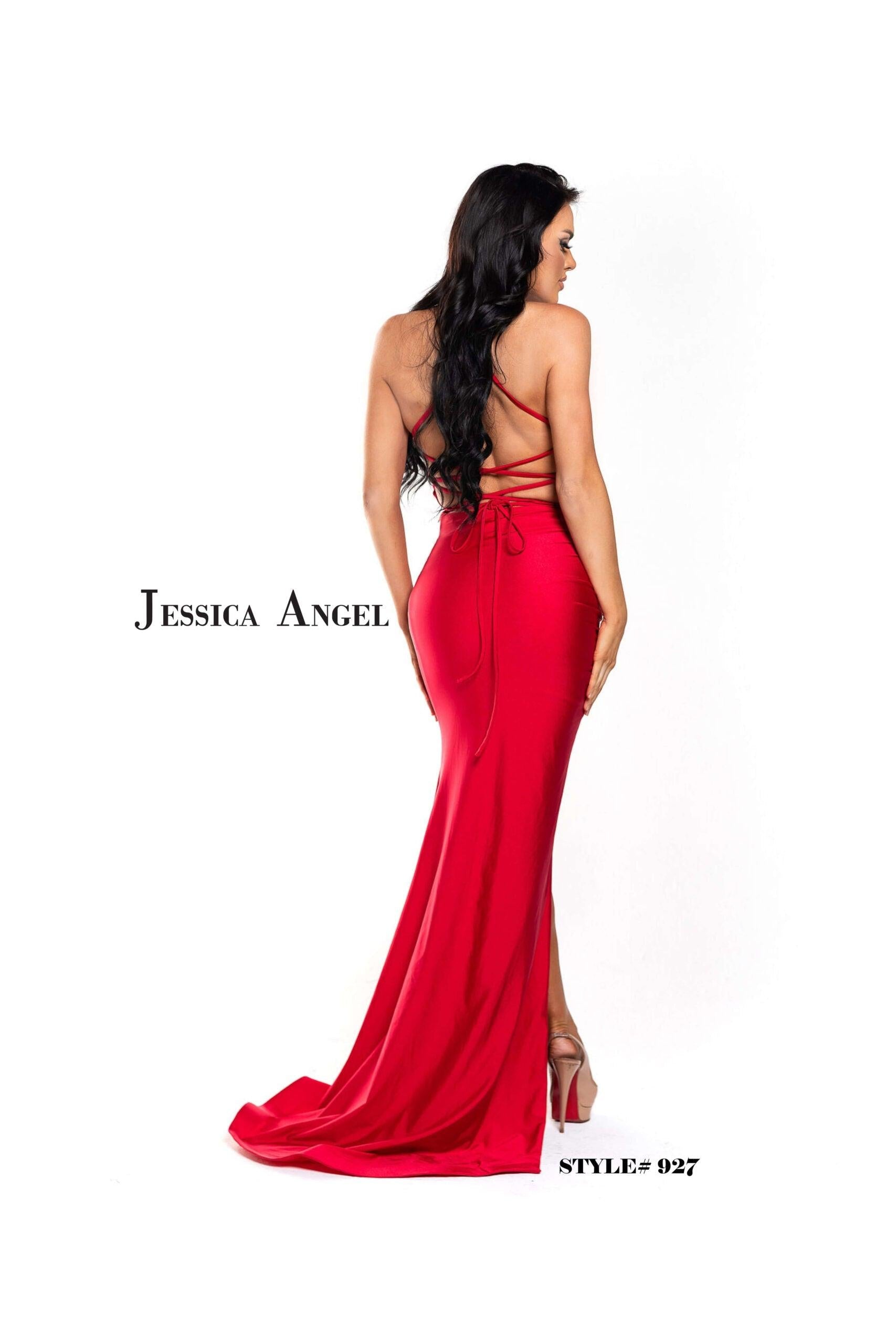Jessica Angel Long Spaghetti Strap Prom Gown 927