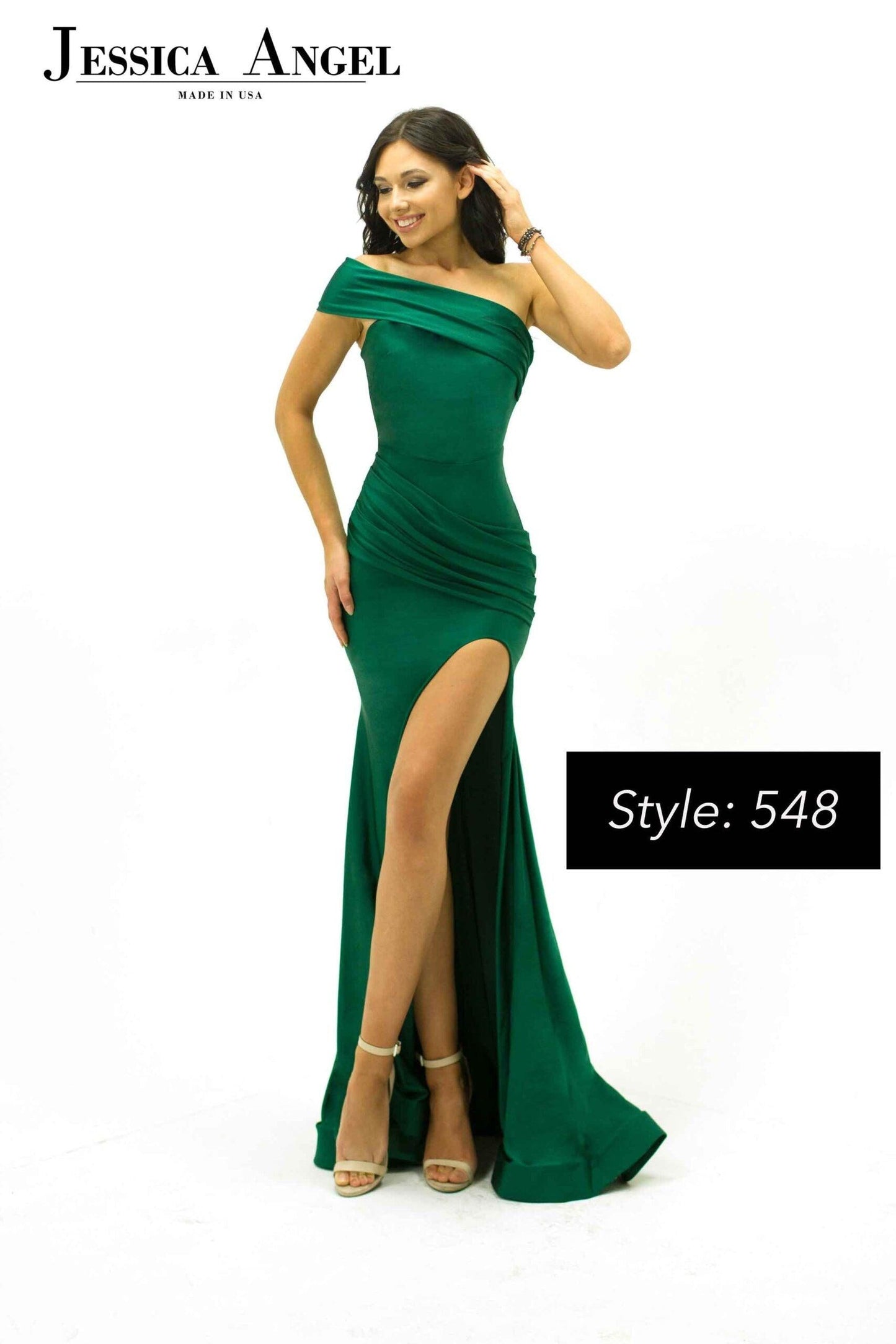 Jessica Angel One Shoulder Long Formal Gown 548 - The Dress Outlet