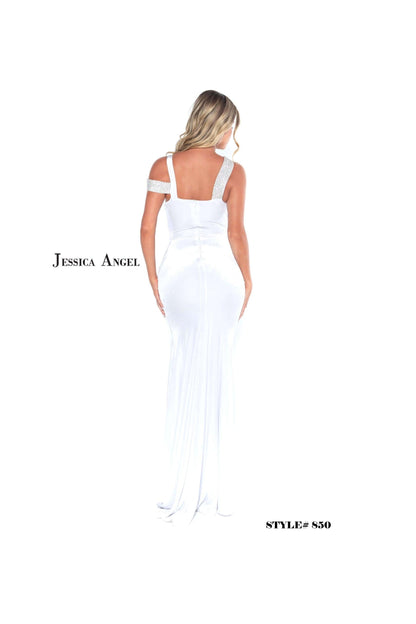 Jessica Angel Prom Long Formal Velvet Dress White