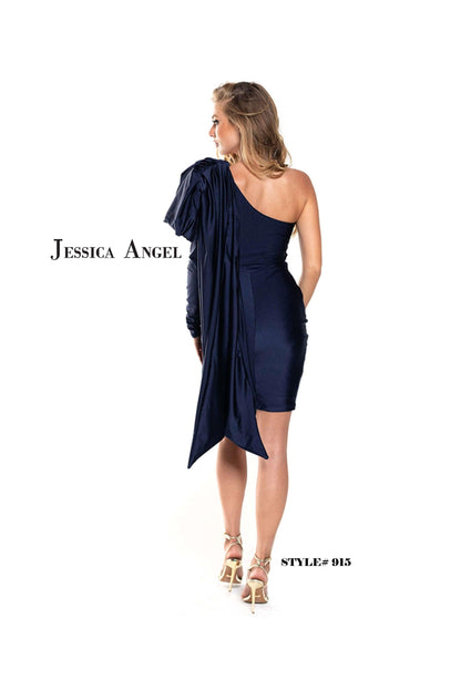 Jessica Angel Short One Shoulder Cocktail Dress 915 - The Dress Outlet