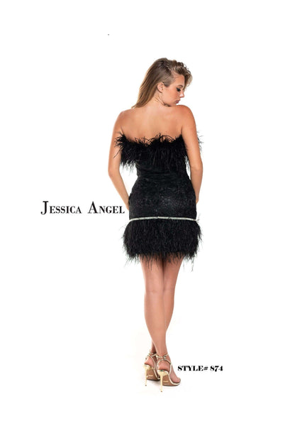 Jessica Angel Short Strapless Cocktail Dress 874 - The Dress Outlet