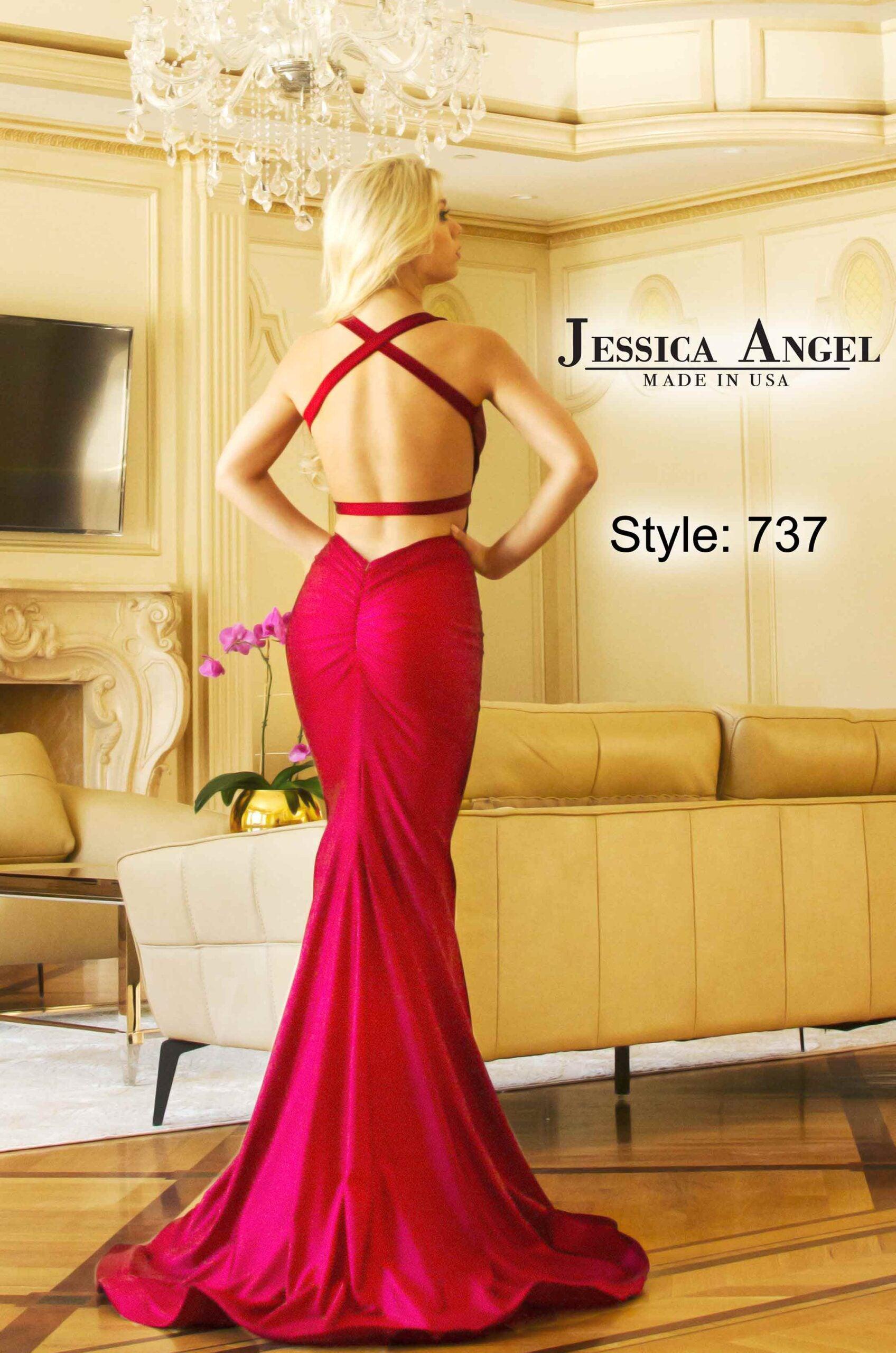 Jessica Angel Sleeveless Long Formal Gown 737 - Medium Pink / XXS Jessica Angel Sleeveless Long Formal Gown 737 - Medium Pink / XXS