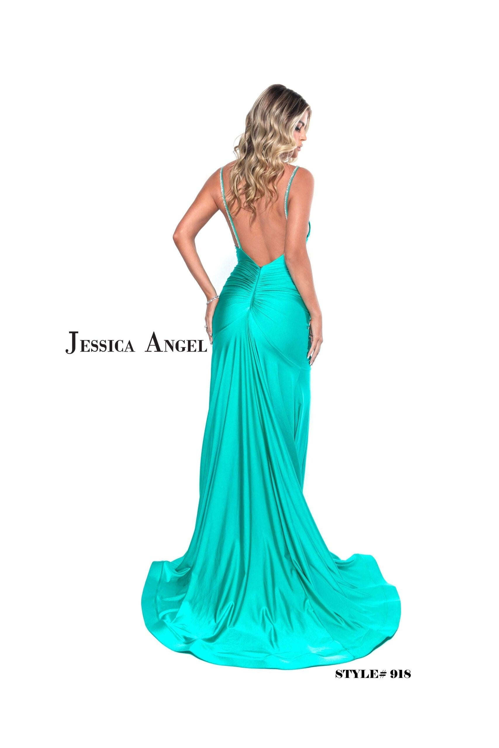 Jessica Angel Spaghetti Strap Long Fitted Dress 918 - The Dress Outlet