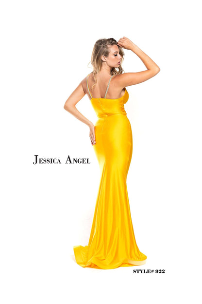 Jessica Angel Spaghetti Strap Long Fitted Dress 922 - The Dress Outlet