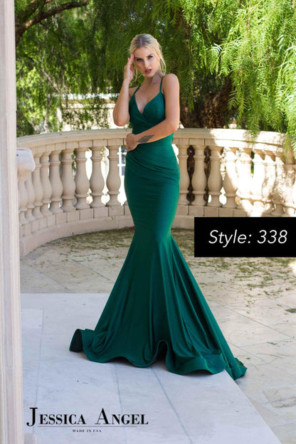 Jessica Angel Strappy Back Long Formal Gown 338 - The Dress Outlet