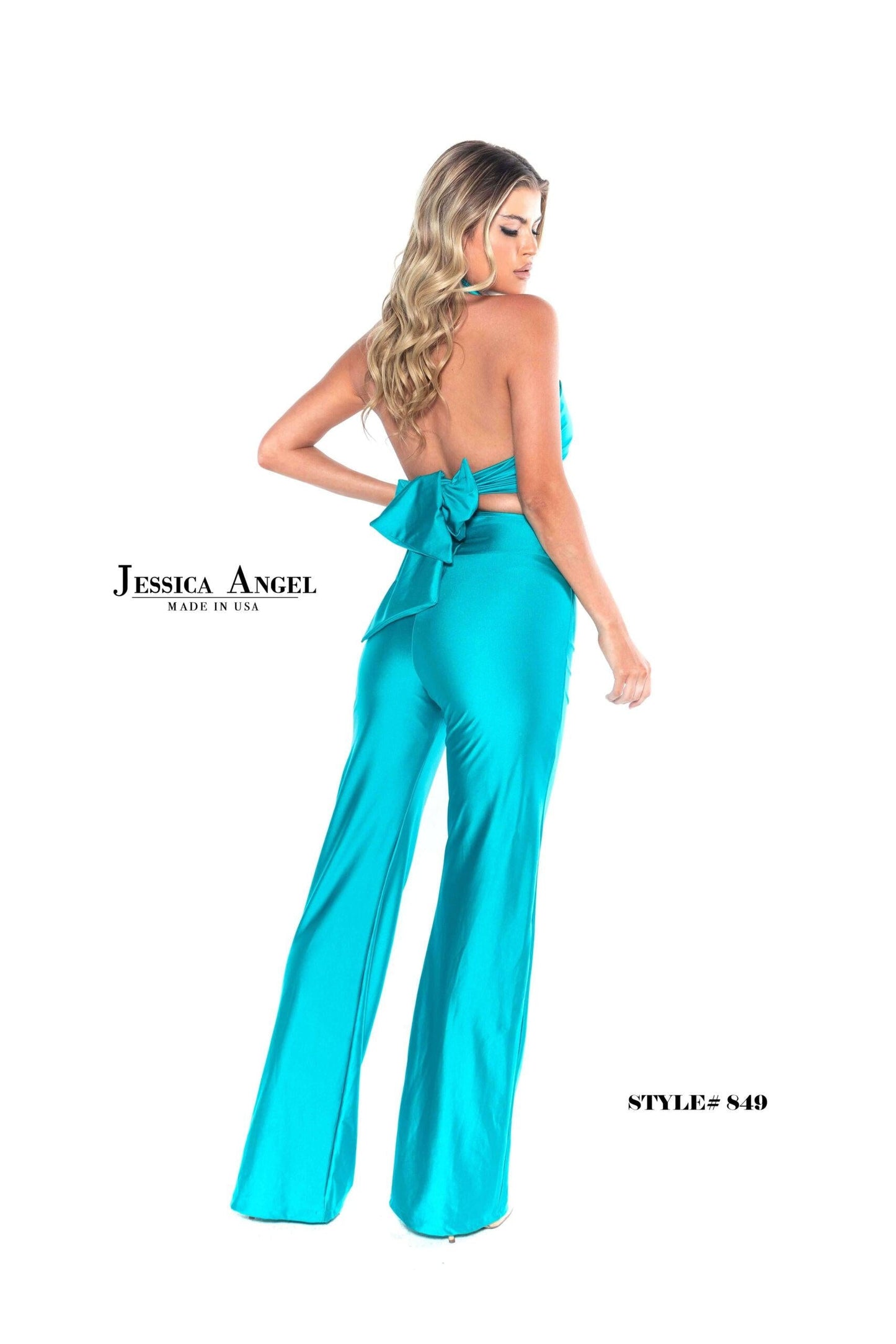 Jessica Angel Two Piece Halter Formal Jumpsuit 849 - The Dress Outlet