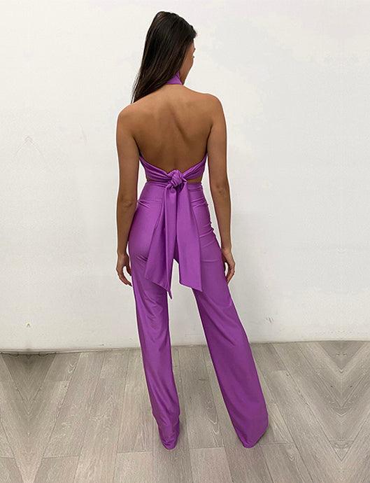 Jessica Angel Two Piece Halter Formal Jumpsuit 849