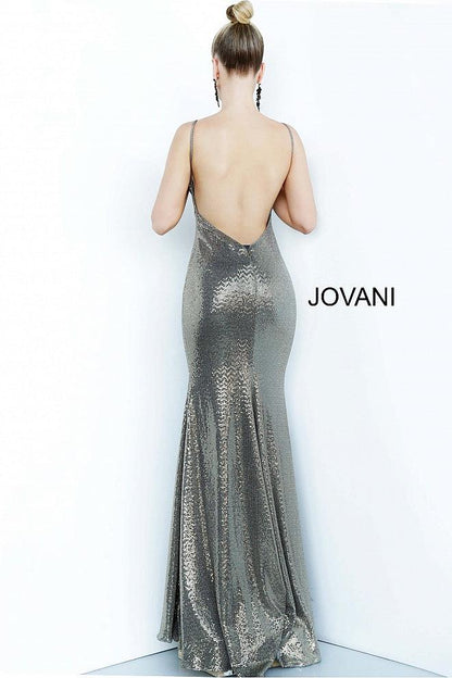 Jovani Backless Metallic Prom Long Dress 2811 - The Dress Outlet